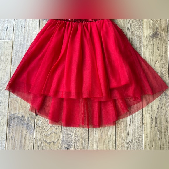 Cat & Jack Sleeveless Sequin Bodice Hi-Lo Tulle Skirt Dress size XS 4-5 - Picture 6 of 11